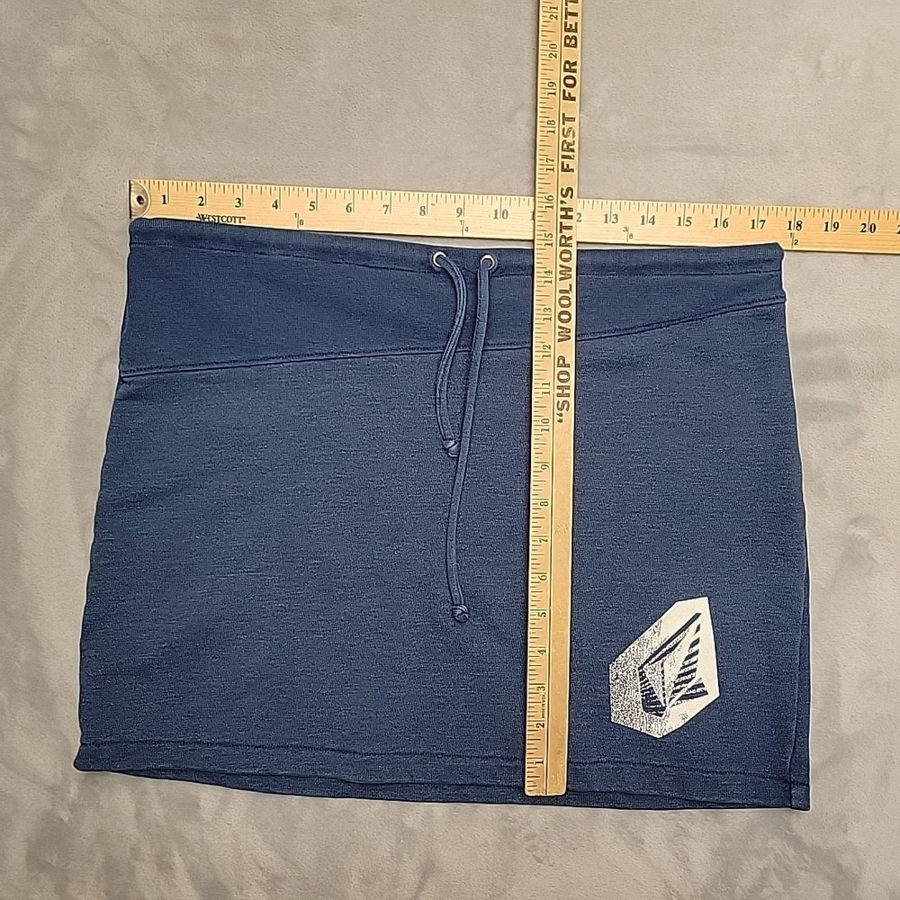 VTG Volcom The Saloon Skirt Womens Medium Blue Mini Y2K Skate Surf Aesthetic - Picture 6 of 6